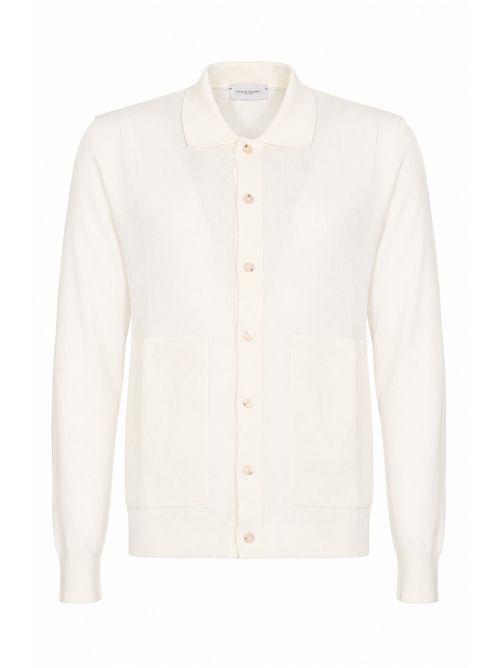 Giacca camicia in filato di cotone Panna Paolo Pecora | A026 F3001102